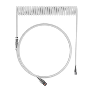 Custom Keyboard Coiled USB-C Cable Components Custom Keyboards UK White