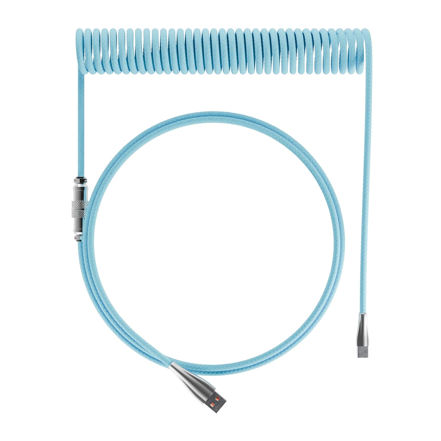 Custom Keyboard Coiled USB-C Cable Components Custom Keyboards UK Blue