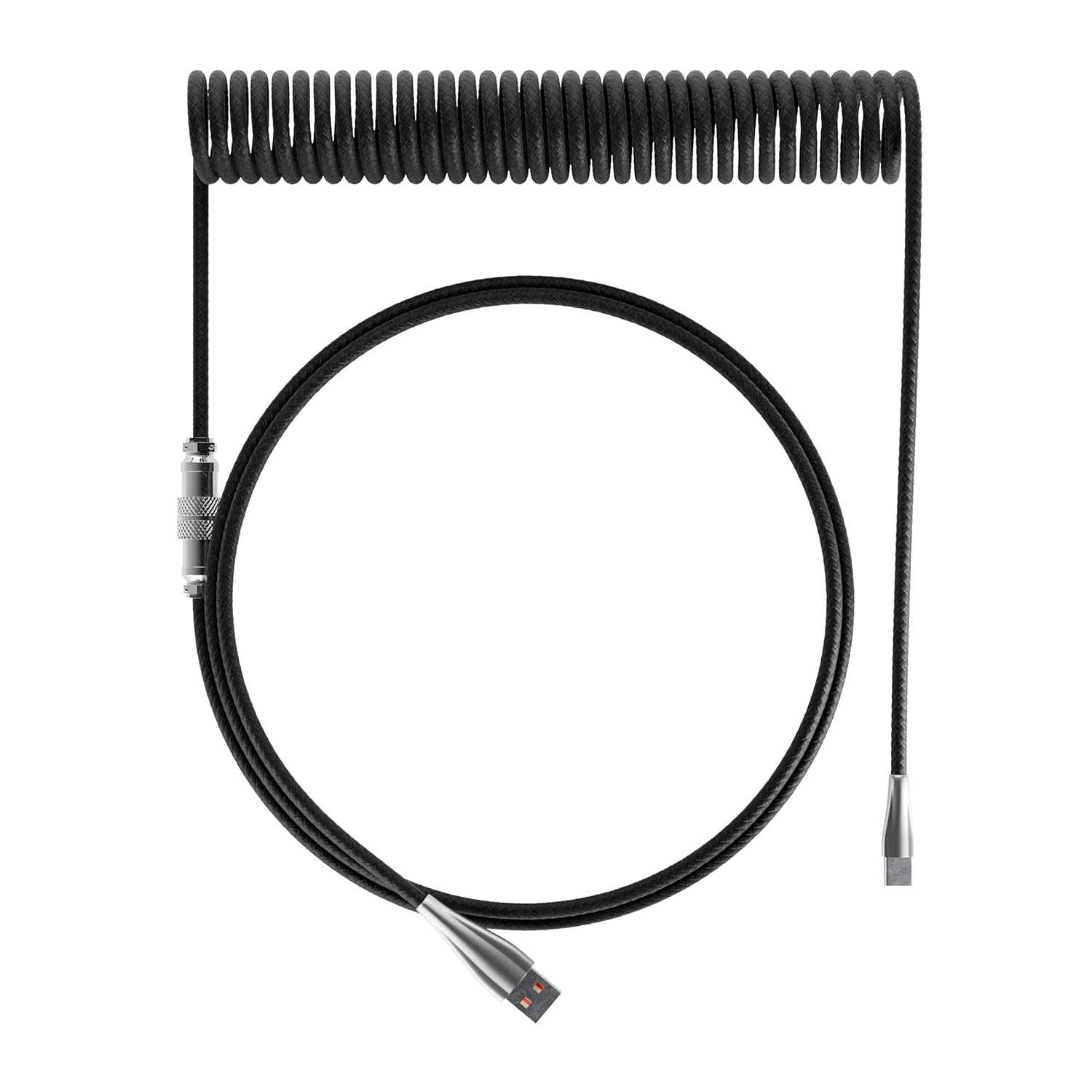 Custom Keyboard Coiled USB-C Cable Components Custom Keyboards UK Black