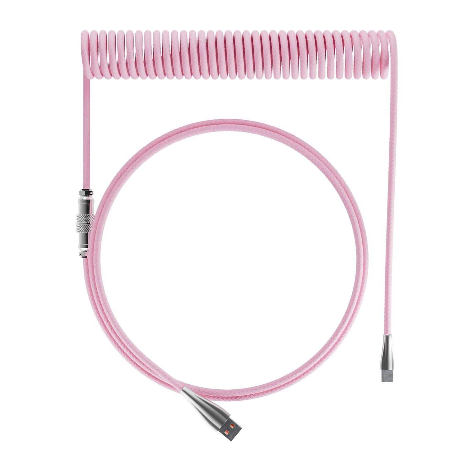 Custom Keyboard Coiled USB-C Cable Components Custom Keyboards UK Pink