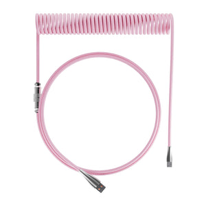 Custom Keyboard Coiled USB-C Cable Components Custom Keyboards UK Pink
