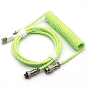 Custom Coiled Mechanical Keyboard Cable Components Custom Keyboards UK Green