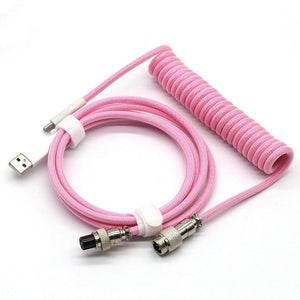 Custom Coiled Mechanical Keyboard Cable Components Custom Keyboards UK Pink