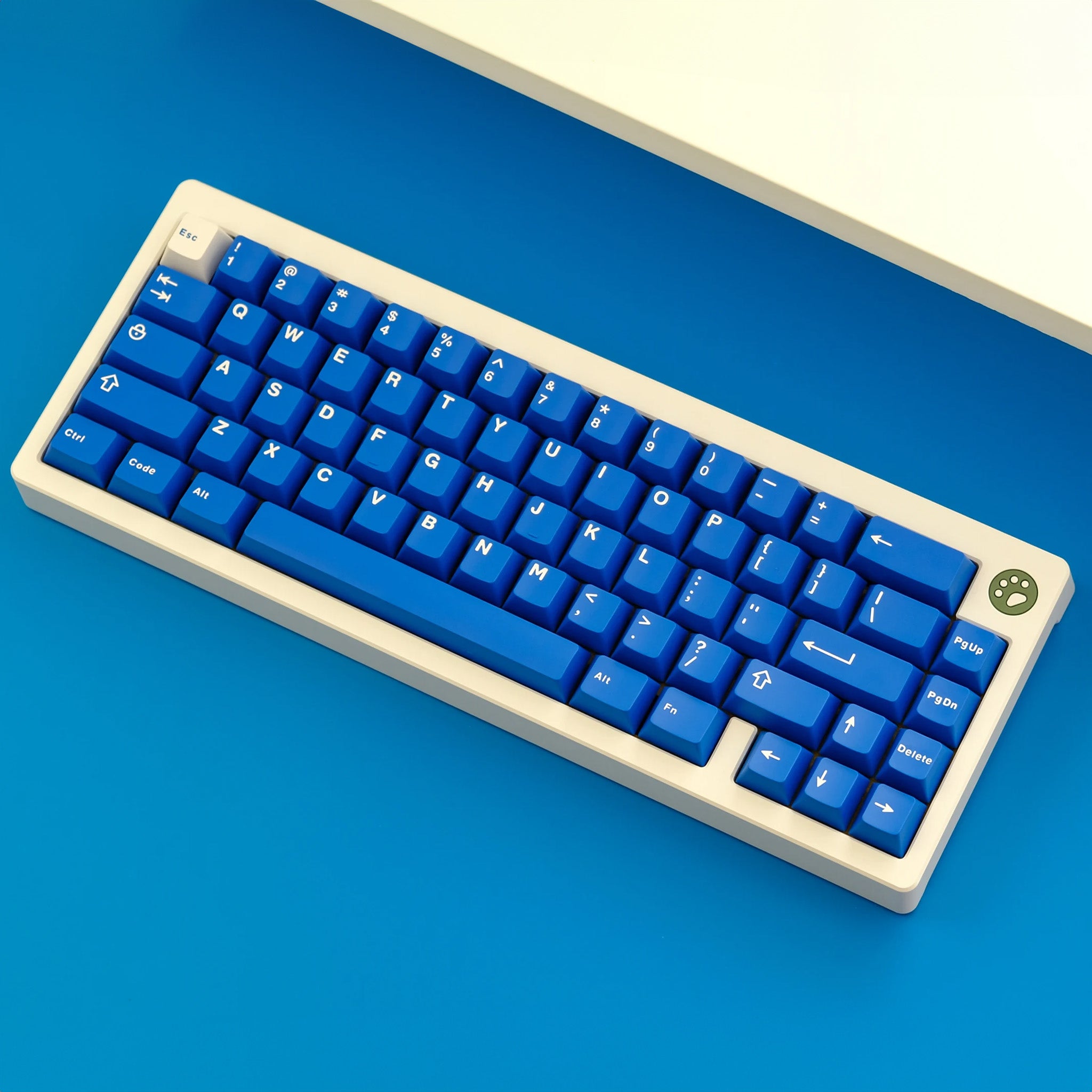 132 PBT Double Shot Keycap Set in Classic Blue Keycaps Custom Keyboards UK