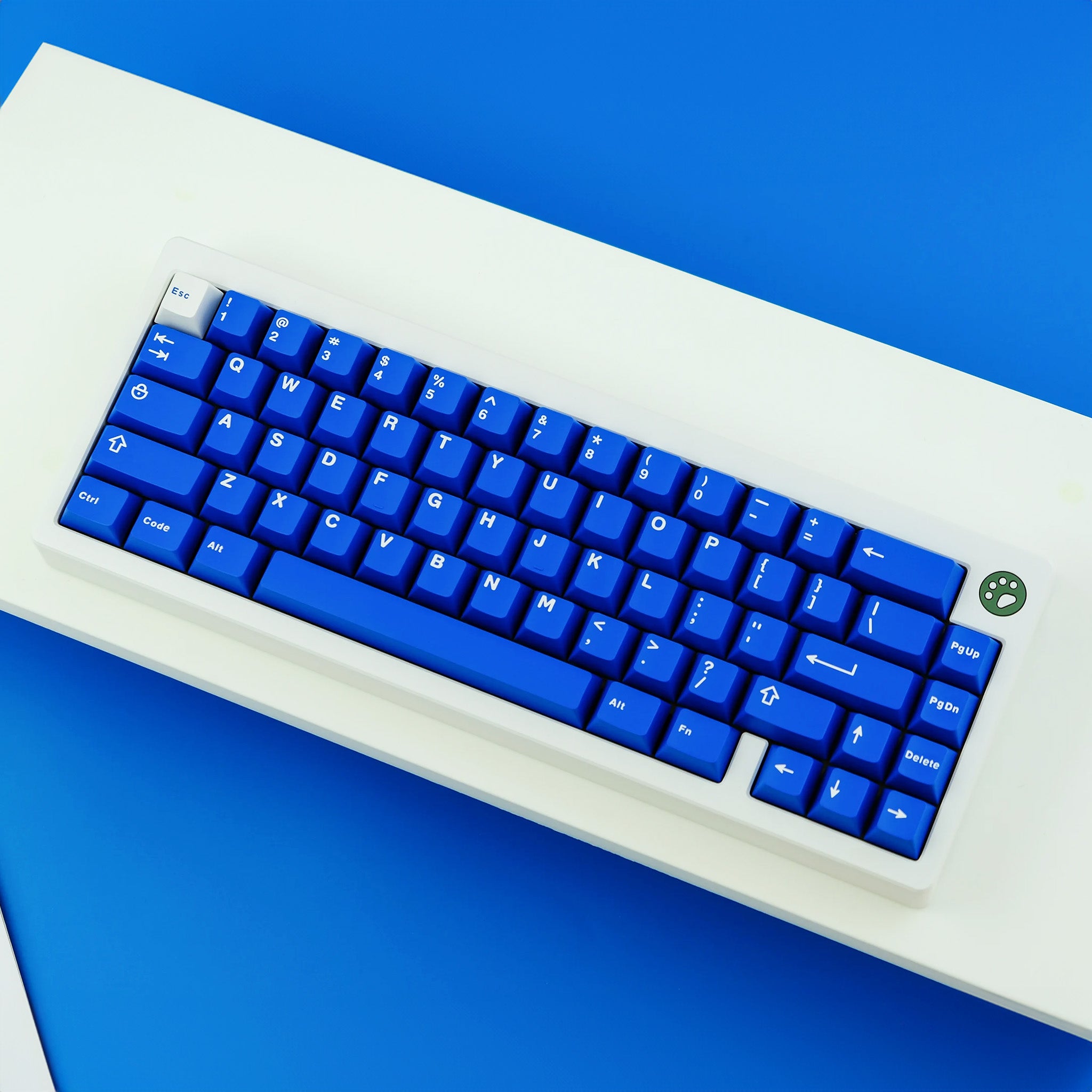 132 PBT Double Shot Keycap Set in Classic Blue Keycaps Custom Keyboards UK