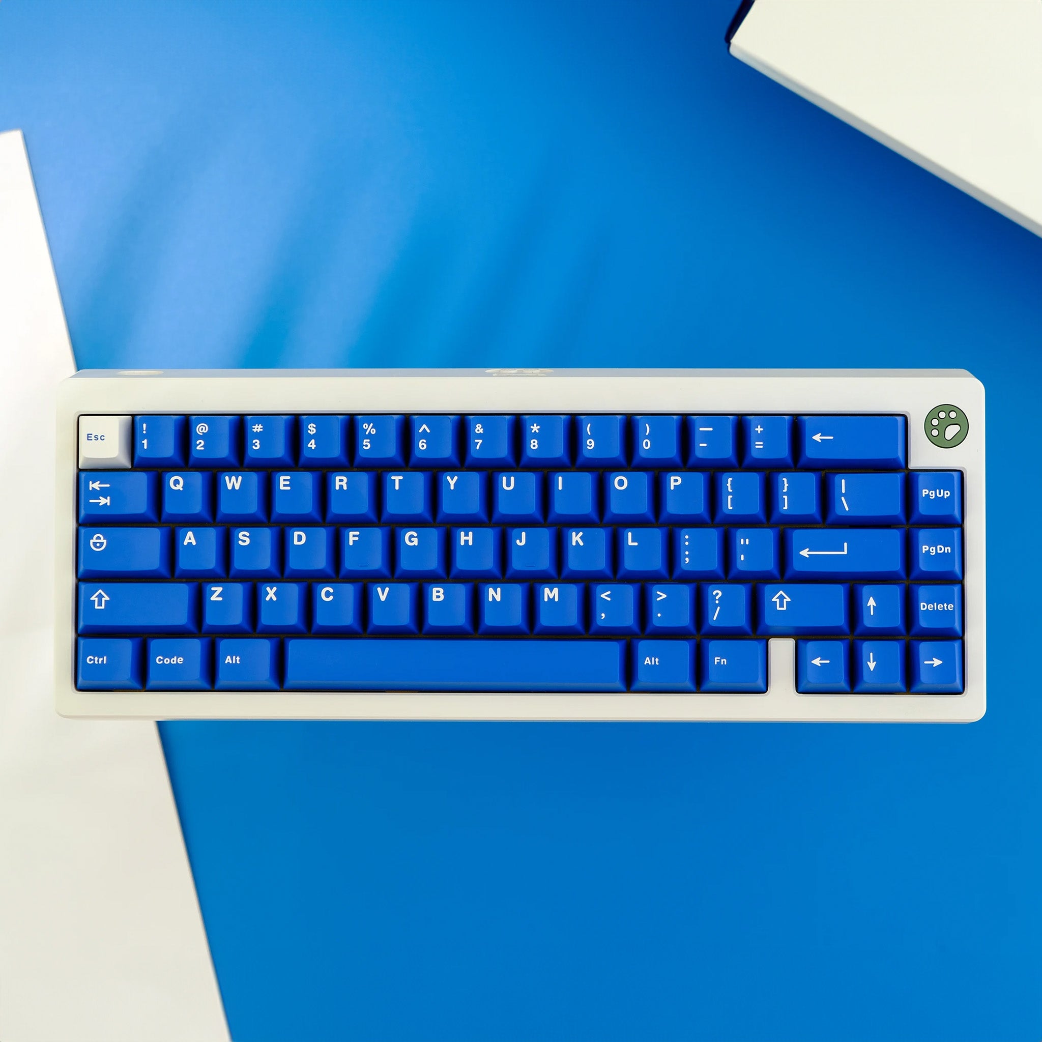 132 PBT Double Shot Keycap Set in Classic Blue Keycaps Custom Keyboards UK