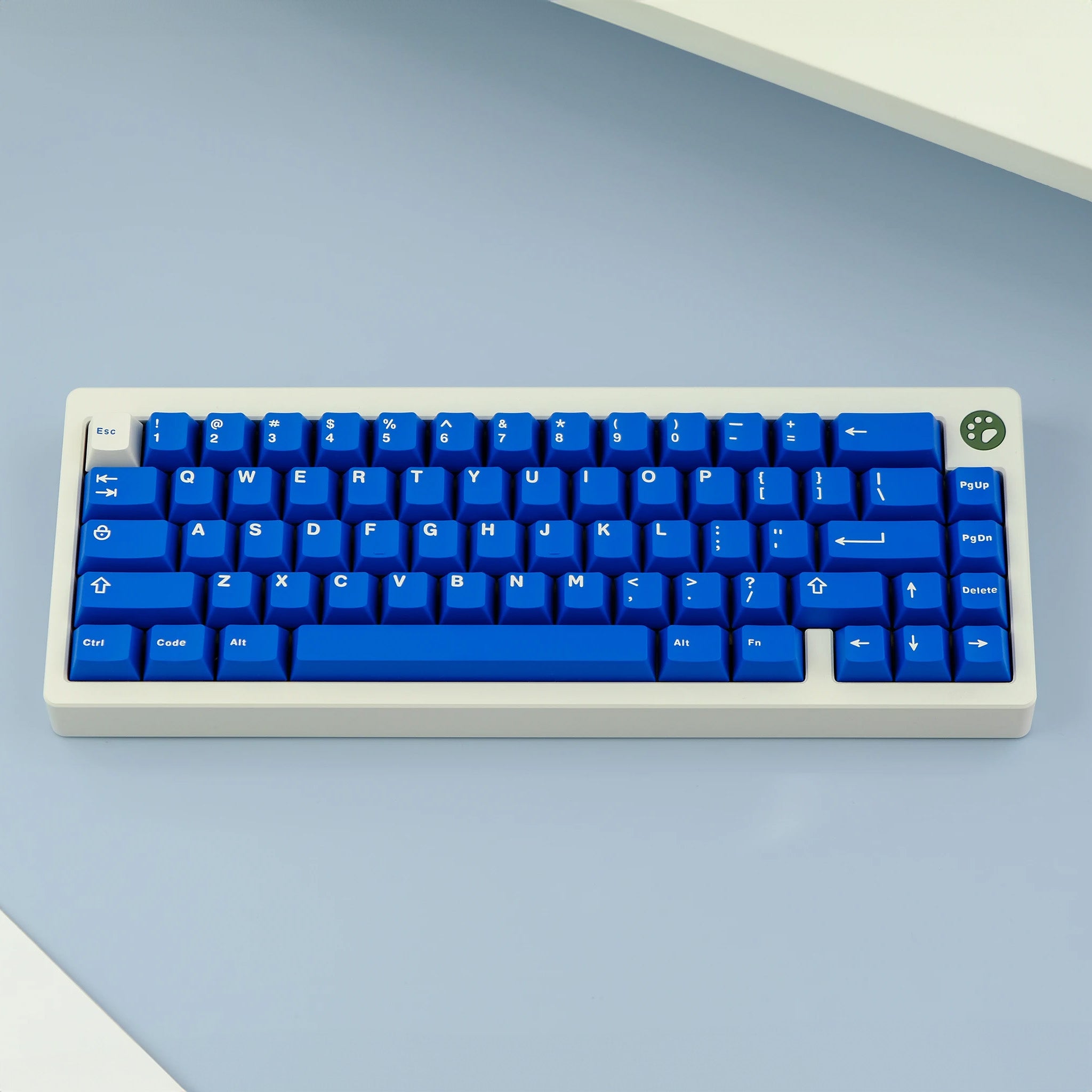 132 PBT Double Shot Keycap Set in Classic Blue Keycaps Custom Keyboards UK