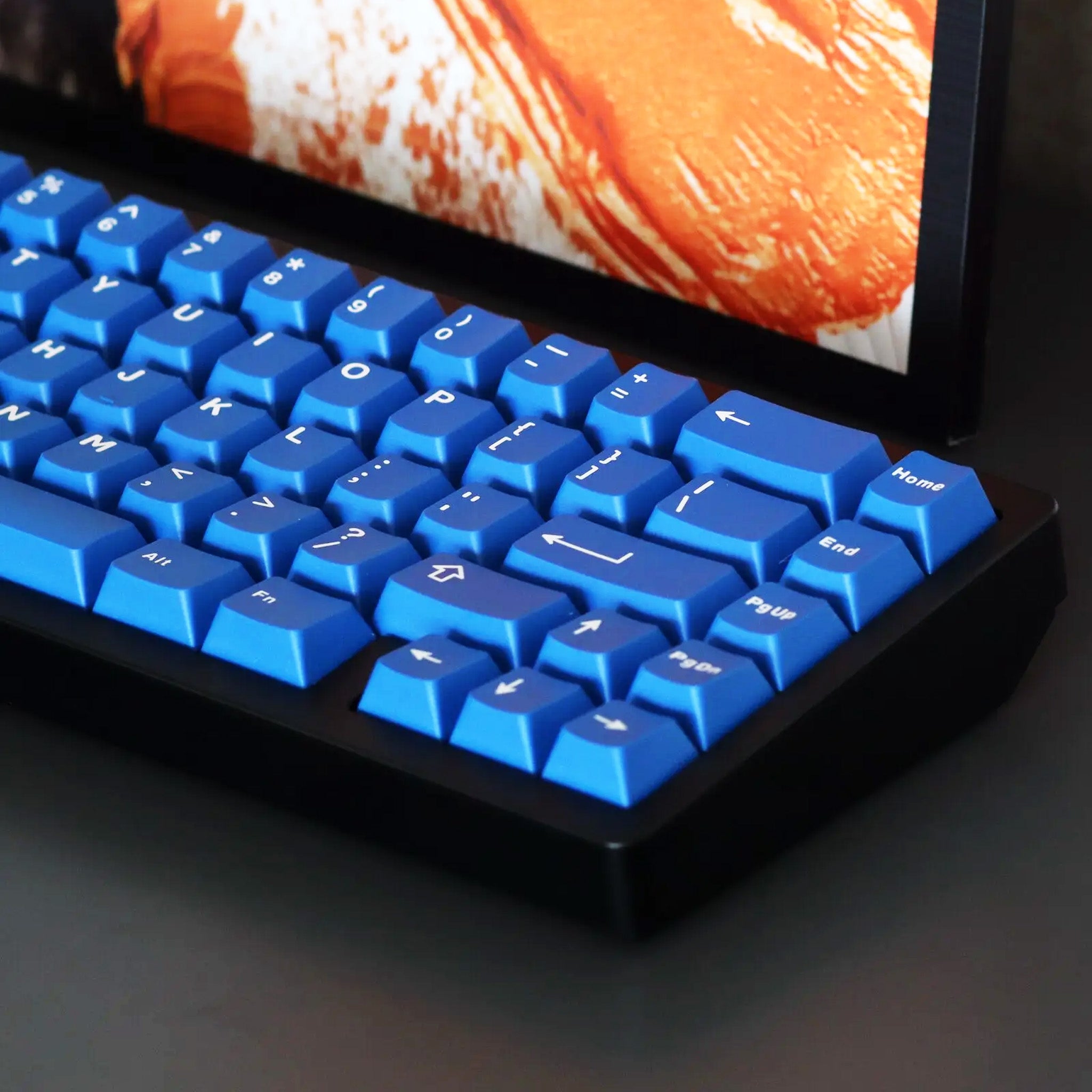 132 PBT Double Shot Keycap Set in Classic Blue Keycaps Custom Keyboards UK