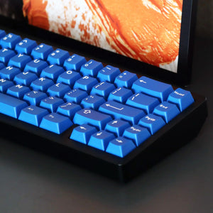 132 PBT Double Shot Keycap Set in Classic Blue Keycaps Custom Keyboards UK