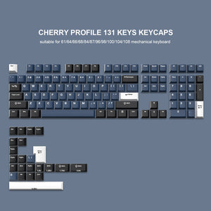132 Keys Double Shot PBT Keycaps Keycaps Custom Keyboards UK 131 Blue & Black