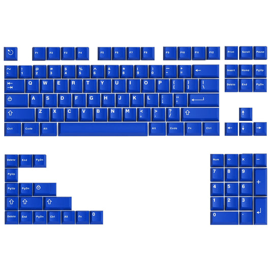 132 PBT Double Shot Keycap Set in Classic Blue  Custom Keyboards UK   