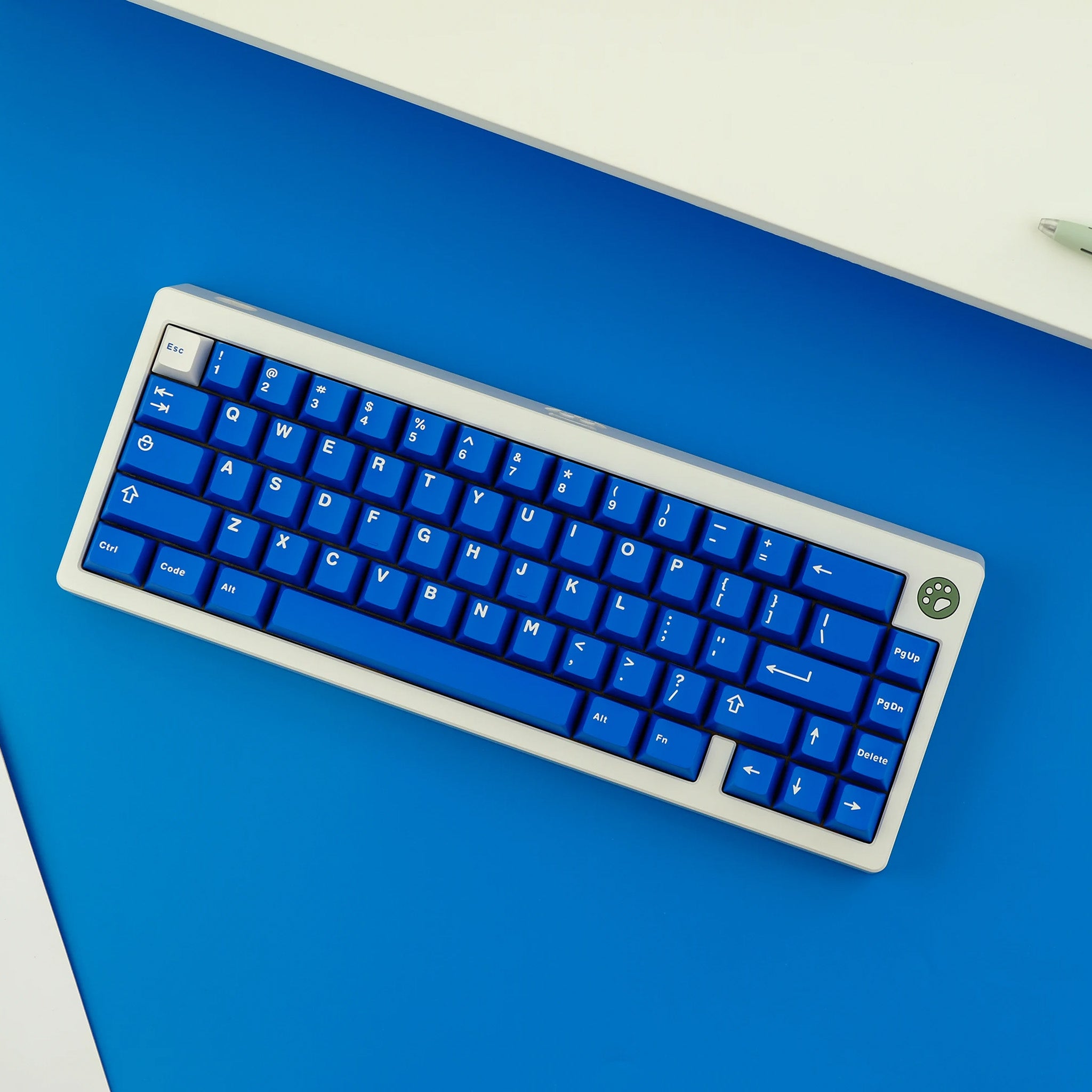 132 PBT Double Shot Keycap Set in Classic Blue  Custom Keyboards UK   