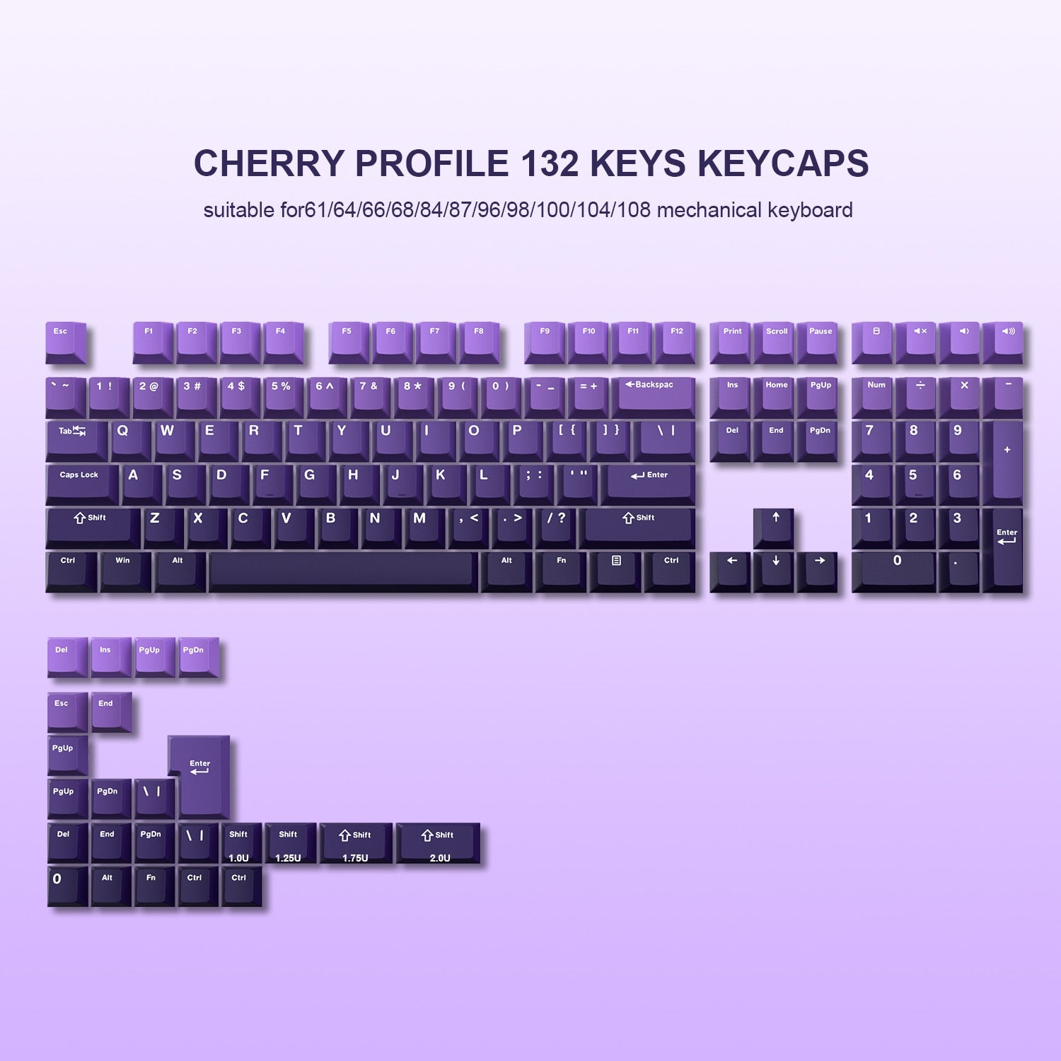 132 Keys Double Shot PBT Keycaps 0 Custom Keyboards UK   