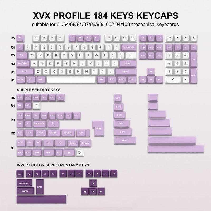 184/104 Key PBT Double-shot Keycaps (XVX Profile)  Custom Keyboards UK   